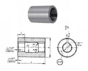 Втулка поддерживающая d22, D55, L 80мм к оправкам для горизонтально-фрезерных станков ГОСТ15072-75 "CNIC"