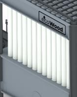 EcoWood FR  Рукавные фильтры  Фильтрующий материал – полиэстер, 550 г/м², с антистатическими свойствами, класс очистки «M» Эффективность очистки 99 9%
