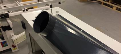EcoWood MB 204F  Эксгаустерные воронки  Выброс стружки осуществляется через эксгаустерные воронки Первое фото – аспирационный патрубок от верхнего (рейсмусового) ножевого вала Второе фото – аспирационный патрубок от нижнего (фуговального) ножевого...